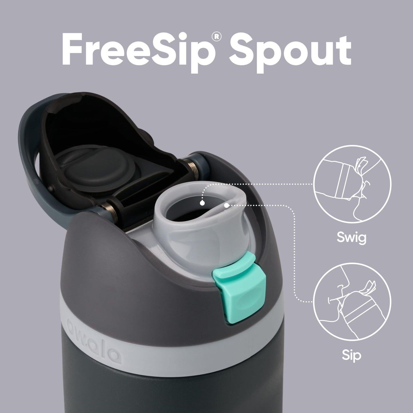 Owala Botella de Agua Aislada FreeSip de 24 oz (Marea Nebulosa)