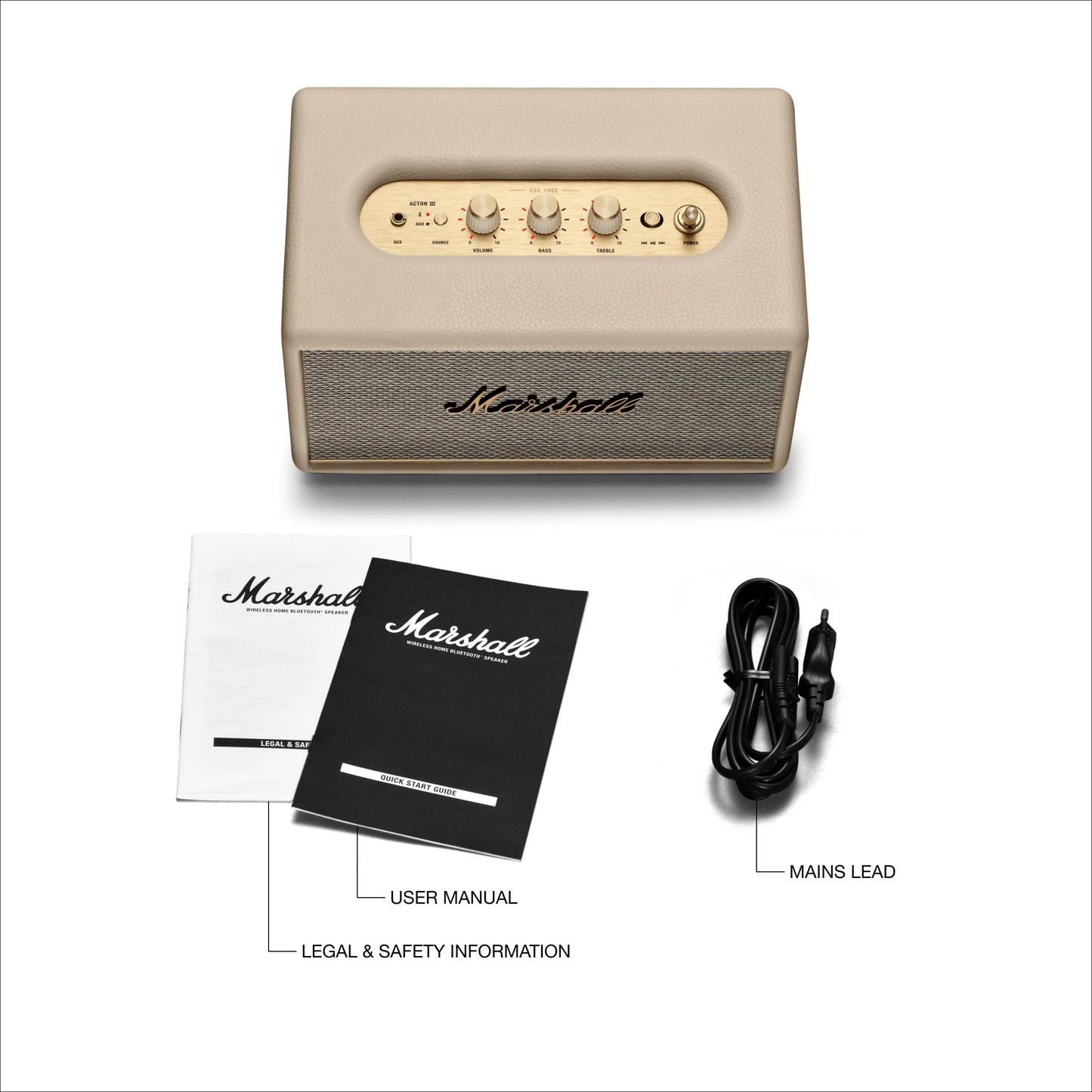 Marshall Acton III Altavoz Bluetooth para el Hogar (Crema)