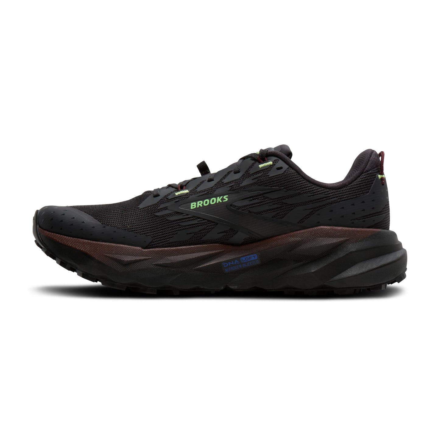 Brooks Men’s Cascadia 19 Mountain Trail Running Shoe - Phantom/Rum Raisin/Green -