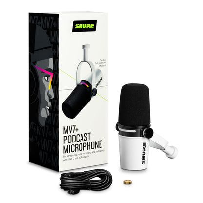 Shure MV7+ Micrófono Dinámico (Blanco)