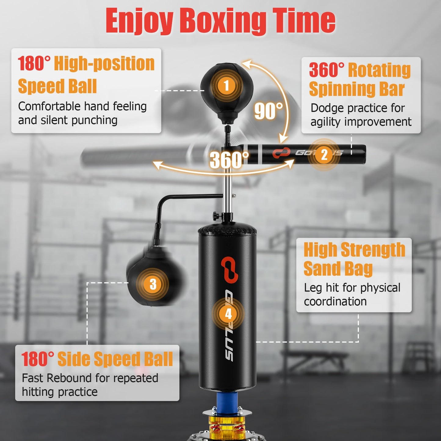 Goplus Entrenador de Velocidad de Boxeo (Altura Ajustable)