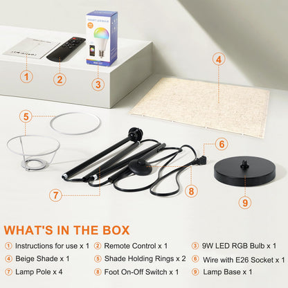 FRIDEKO HOME Lámpara de Pie Inteligente (9W / Beige)