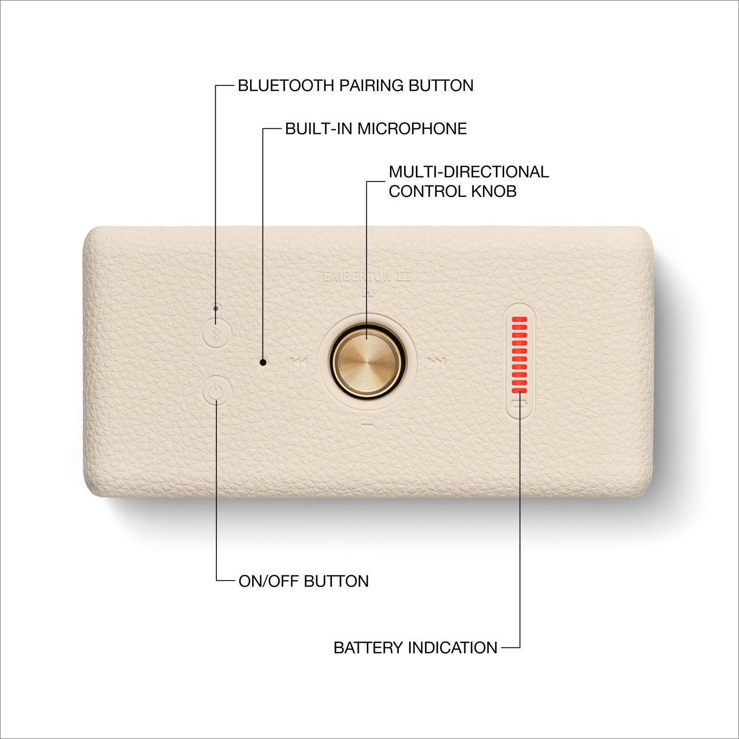 Marshall Emberton III Altavoz Portátil con Bluetooth (Crema)