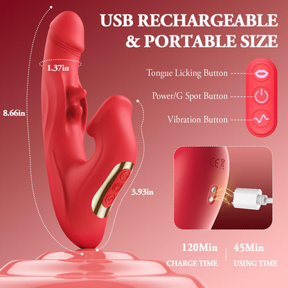 Kickiss Dildo Vibrador de Empuje (Juguetes Sexuales para Mujer)