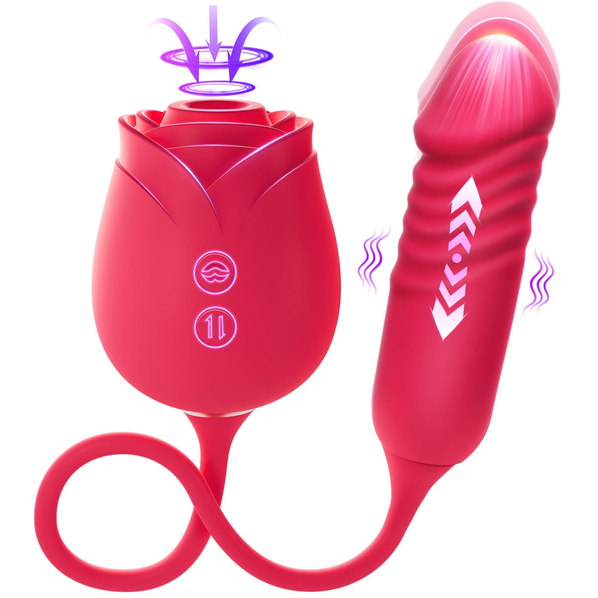 MOOLIGIRL Juguete Sexual Vibrador Tipo Rosa (10 Modos)