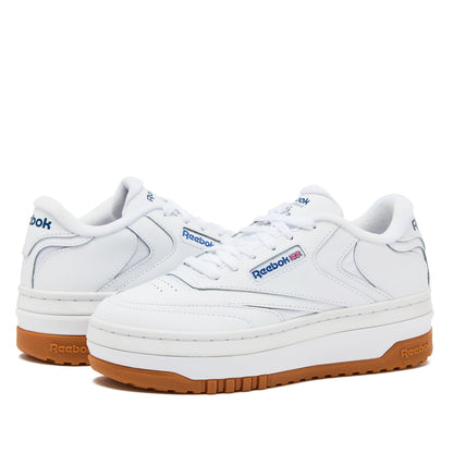 Reebok Club C Extra Platform Sneakers for Women, White Casual Tennis Women's Fashion Sneakers, Womens Shoes, FTWR White/FTWR White/Vector Blue