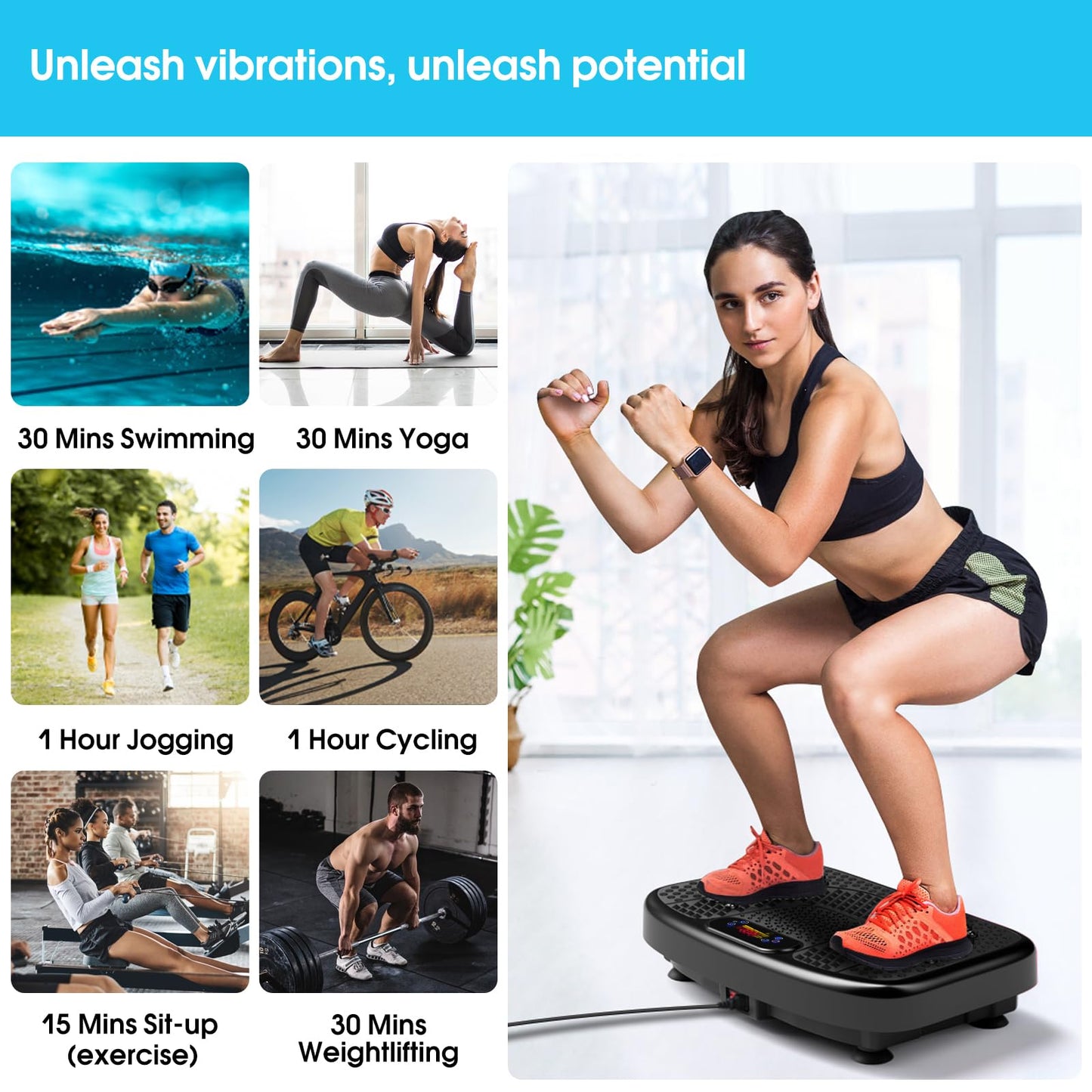 SoftGym Waver Máquina de Ejercicios con Placa de Vibración (120 Niveles)