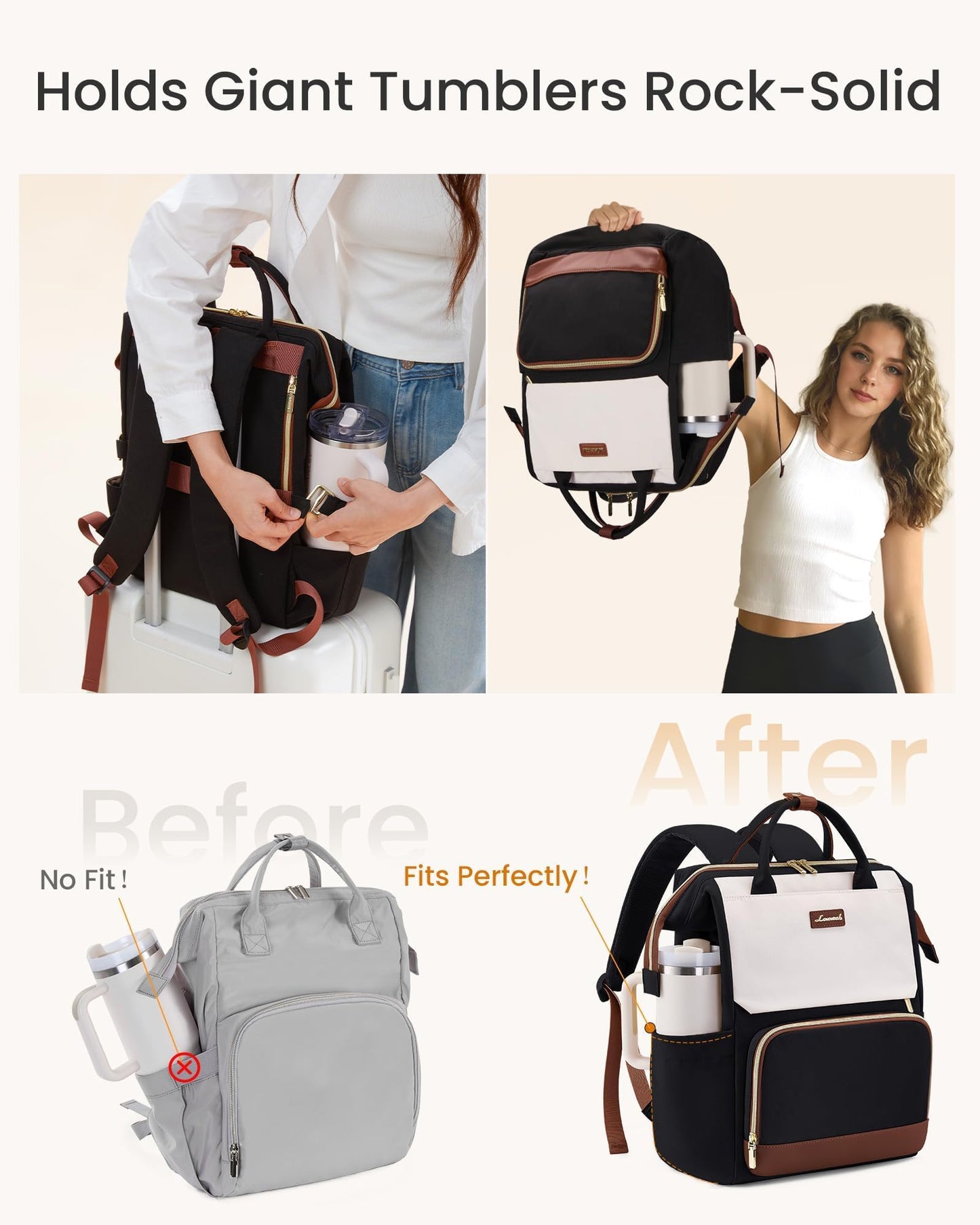 LOVEVOOK Mochila para Laptop de Mujer (15.6")