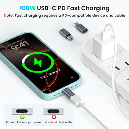 RUXELY Adaptador Extensor USB Tipo C (Paquete de 3 / 100W)