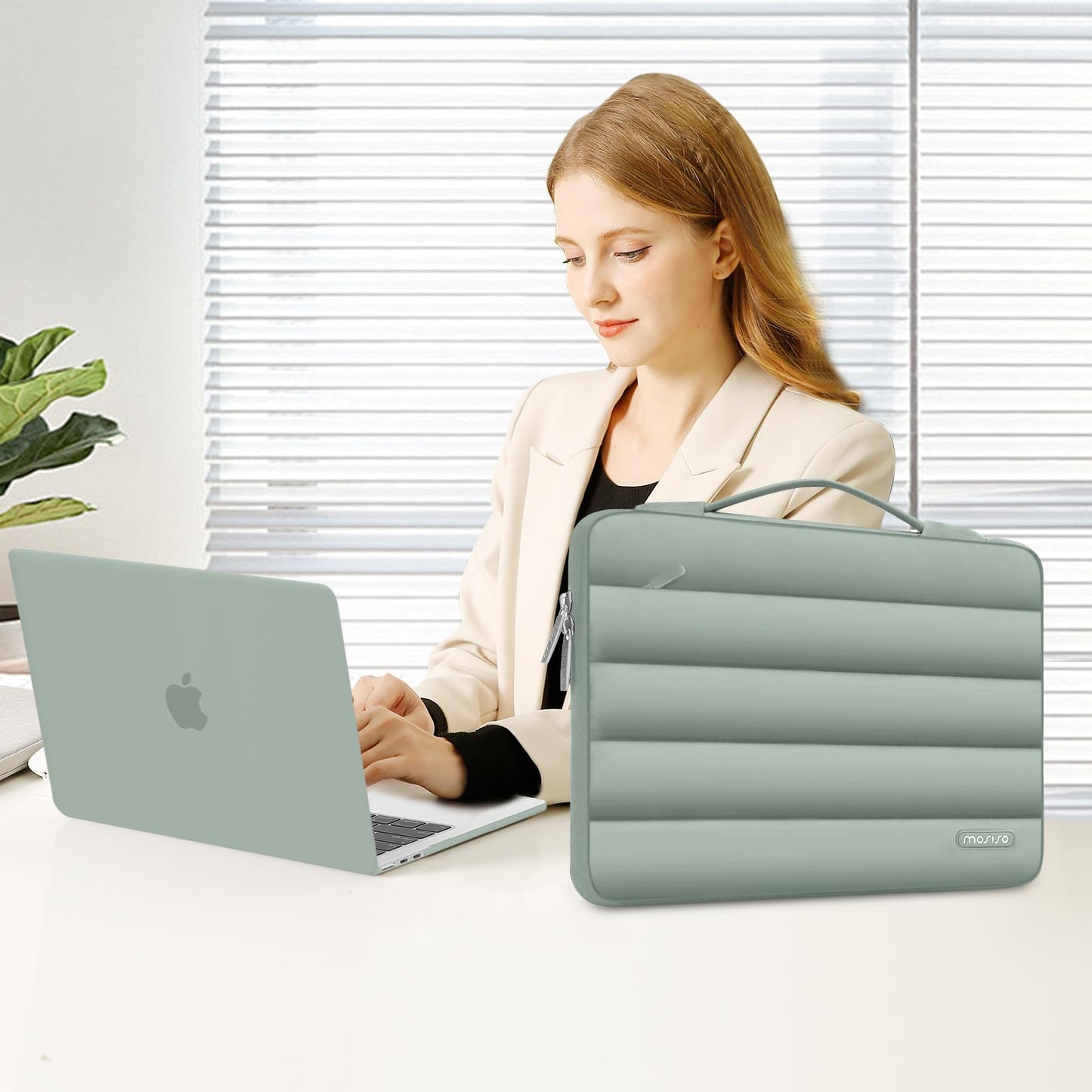 MOSISO Funda Rígida y Accesorios para MacBook Air de 13.6 Pulgadas (Verde Antiguo)