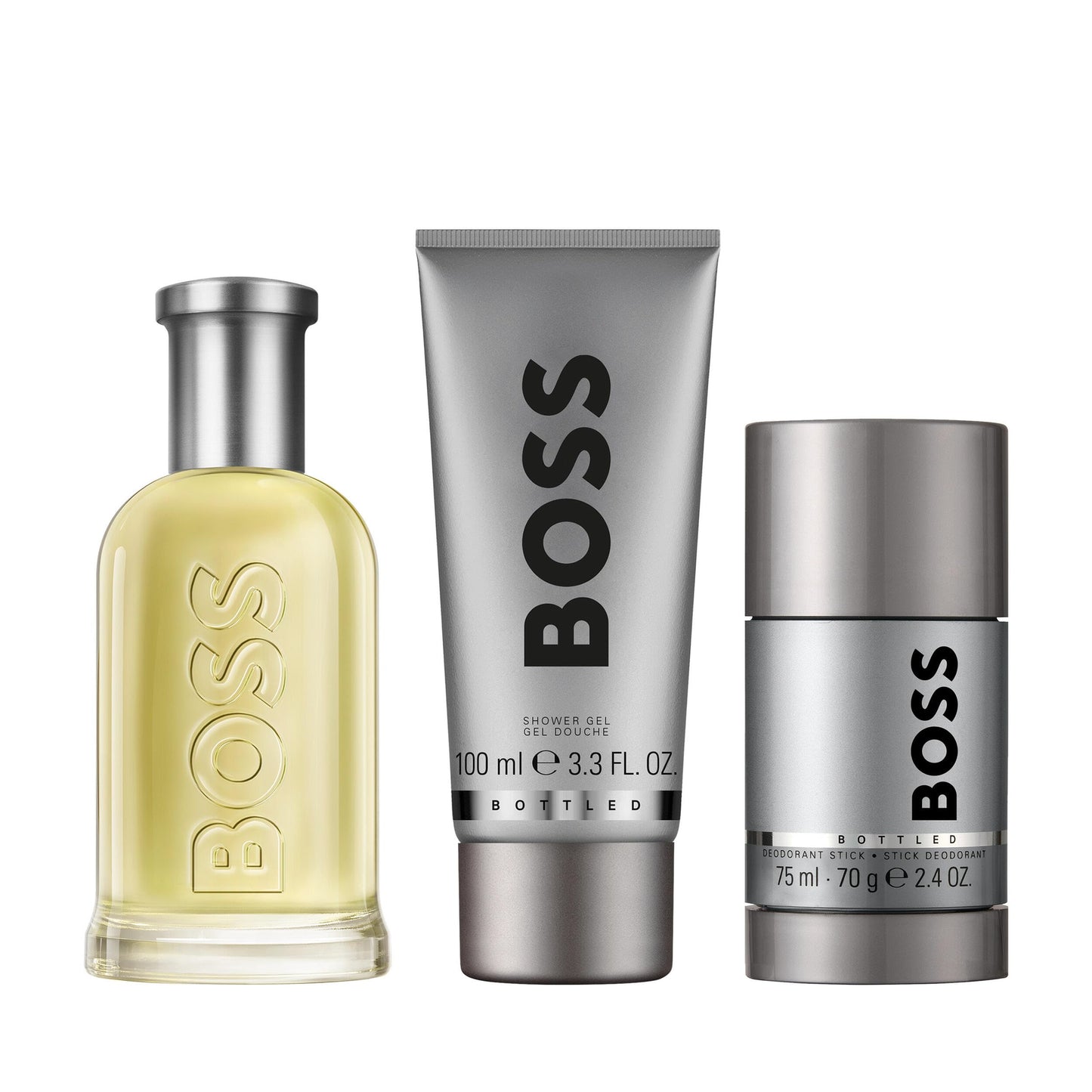 Hugo Boss Set de Regalo Bottled de 3 Piezas (3.3 fl oz, 3.3 fl oz y 2.4 oz / EDT)