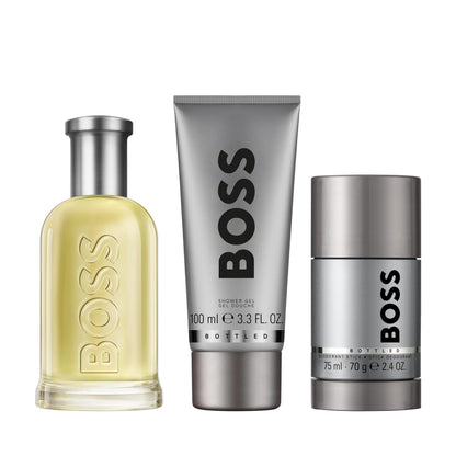 Hugo Boss Set de Regalo Bottled de 3 Piezas (3.3 fl oz, 3.3 fl oz y 2.4 oz / EDT)