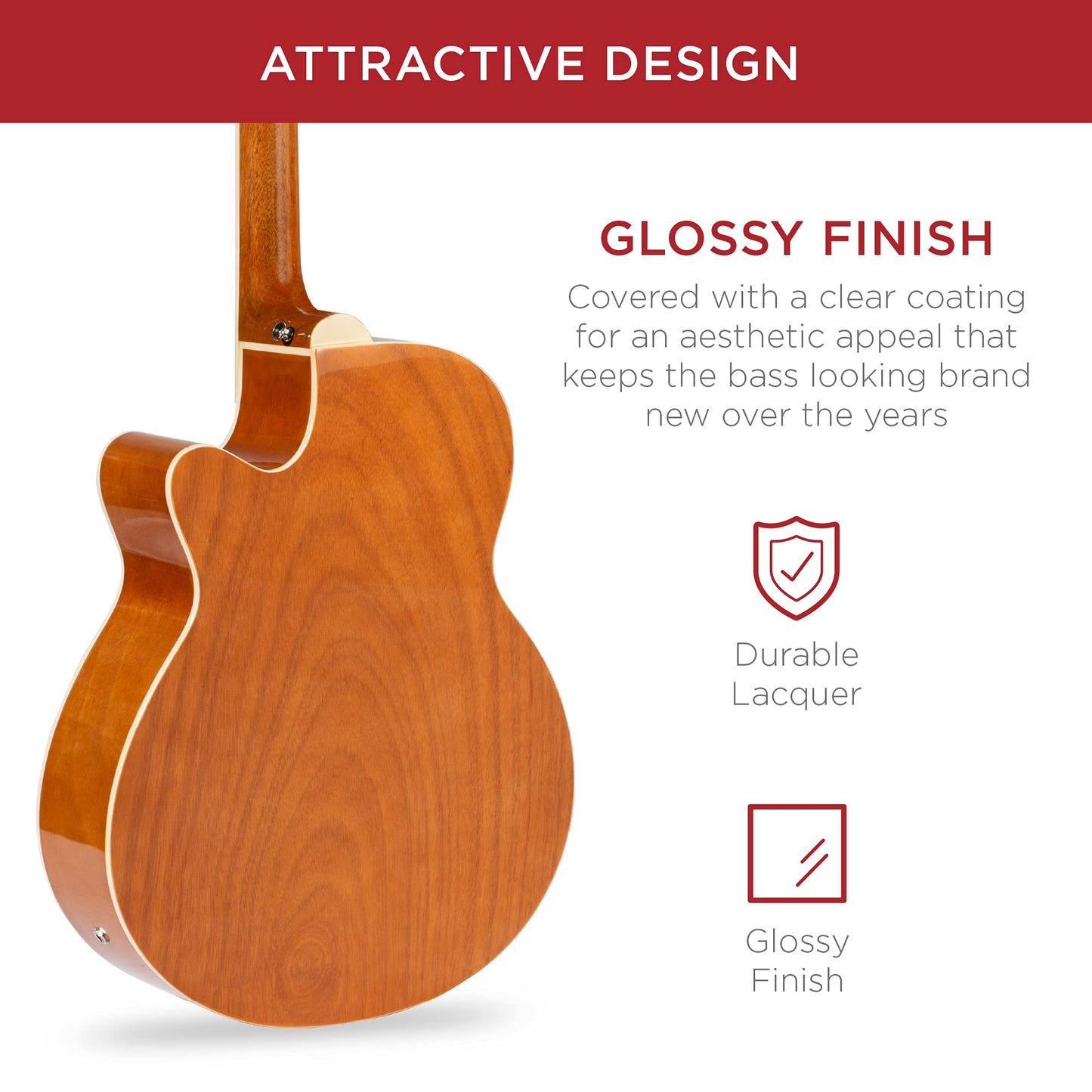 Best Choice Products Bajo Electroacústico (Natural / 4 Cuerdas)