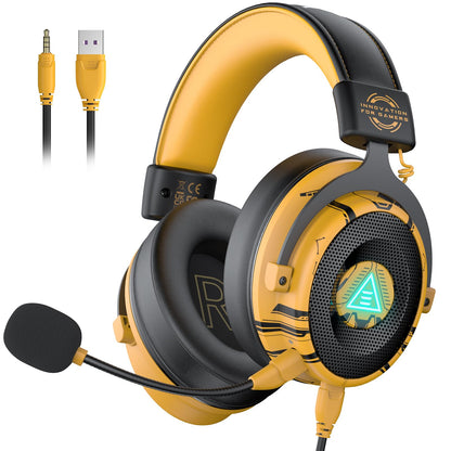 EKSA USB Gaming Headset for PC - Computer Headset with Detachable Noise Cancelling Mic, 7.1 Surround Sound, 50MM Driver - Headphones with Microphone for PS4/PS5, Xbox One, Laptop, Gamer