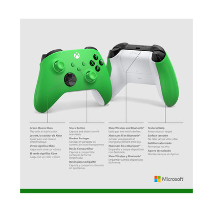 Xbox Wireless Gaming Controller | Velocity Green | Console, PC, & Android | Textured Grip | Wireless, Bluetooth, USB-C Connectivity