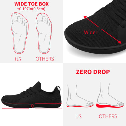 relxfeet Zapatillas Minimalistas de Entrenamiento Descalzo para Hombre (Talla 8.5 / Negro)