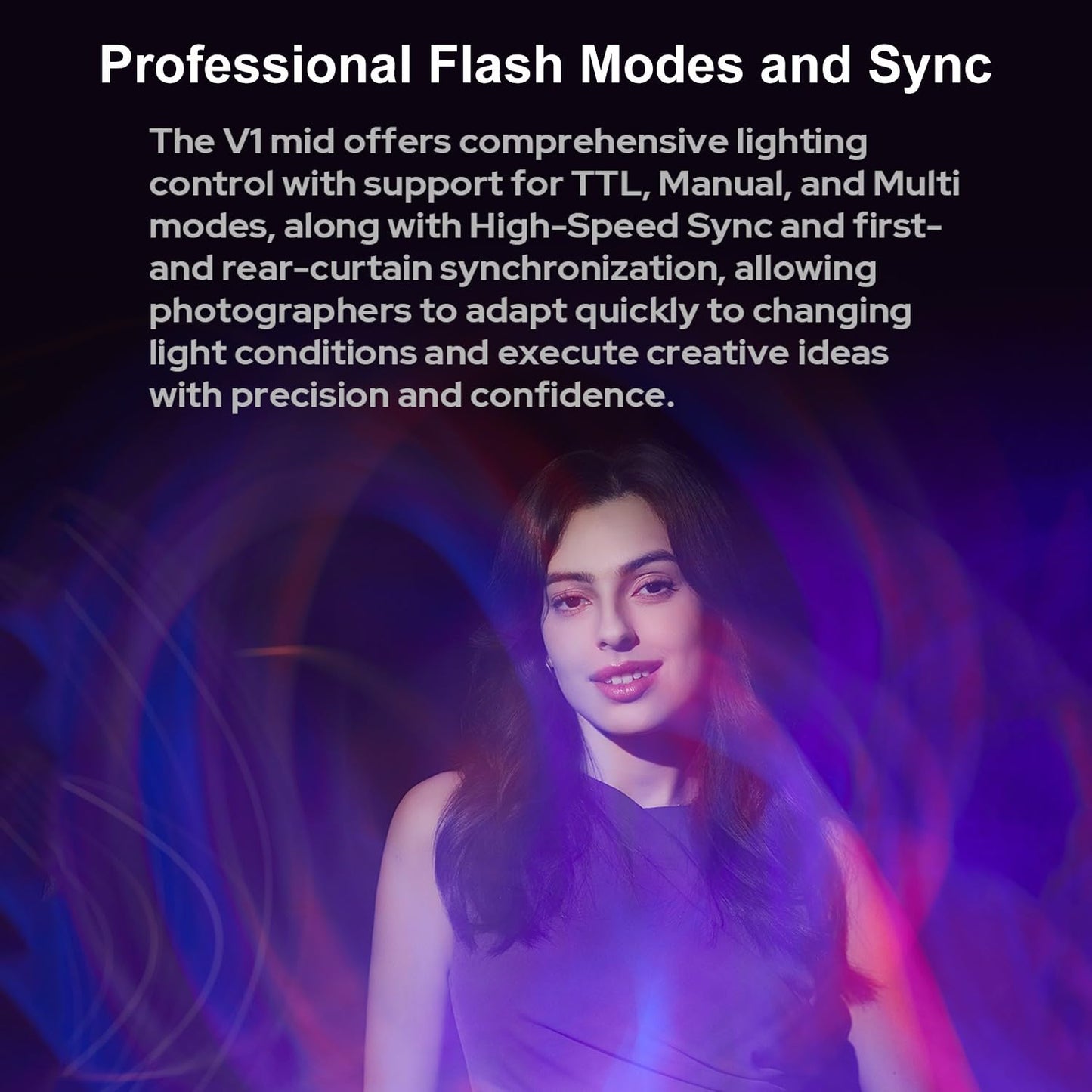 GODOX V1 Mid S Godox Flash for Sony Flash Speedlight,55Ws 2.4G TTL Camera Flash for Sony,Touchscreen Control,7.2V/2200mAh Lithium Battery,1.7s Recycle Time,650 Full Power Flashes,LED Modeling Lamp