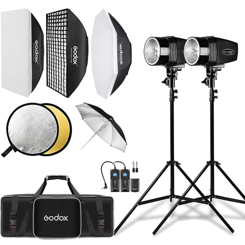 Godox Kit de Iluminación de Estudio Fotográfico (2x180W / AC 110V)