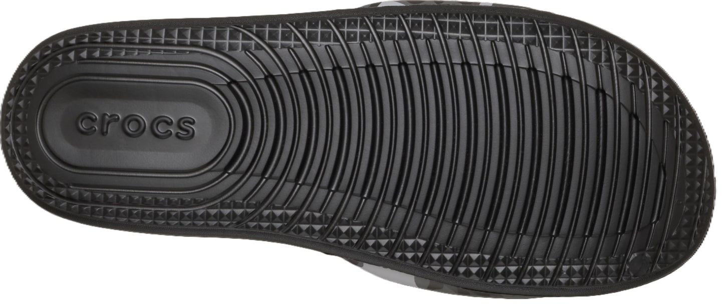 Crocs Men’s All Day Slide Lightweight Slip-On Sandals, Camouflage Black/Grey, Size