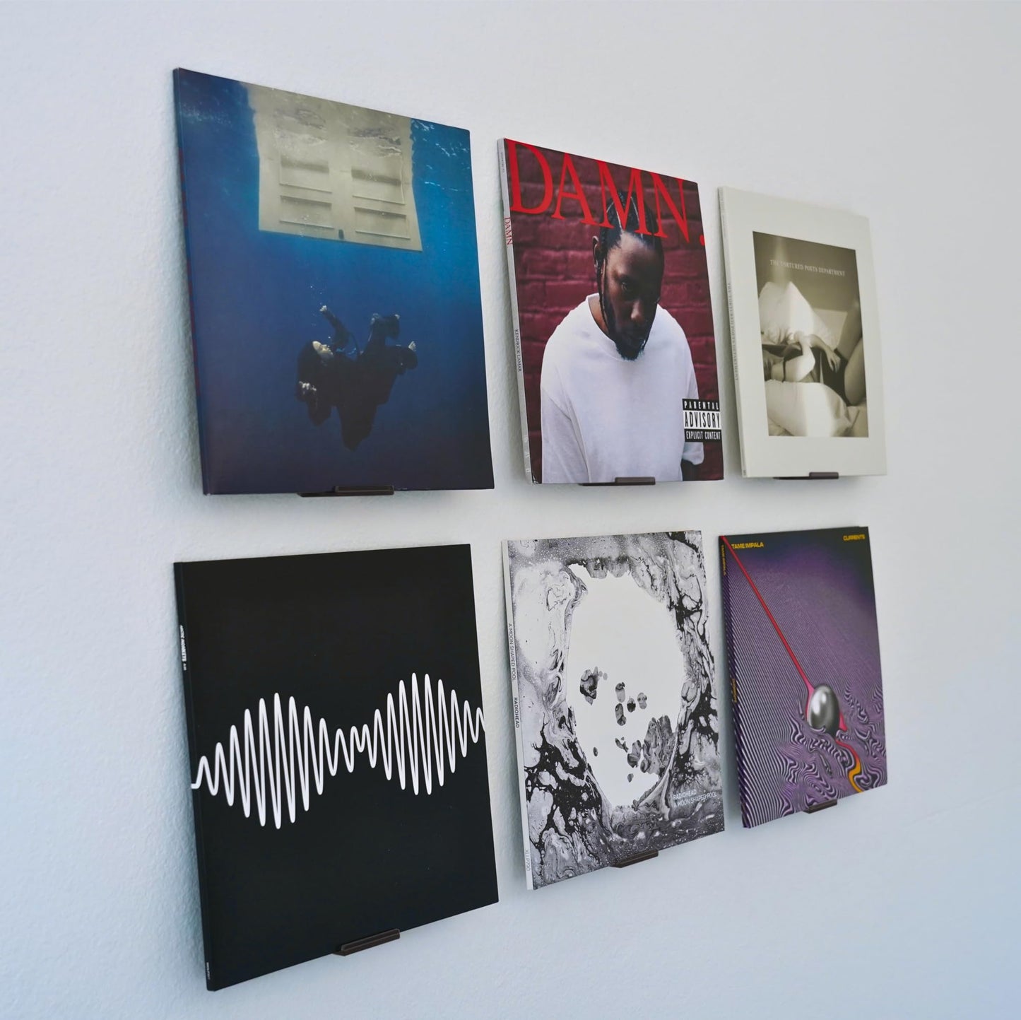 Modern JP Soportes de Pared Adhesivos para Vinilos (Paquete de 8 / Negro)