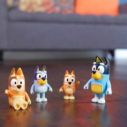 Bluey Paquete de 4 Figuras Familiares (Para Niños de 3+ Años)