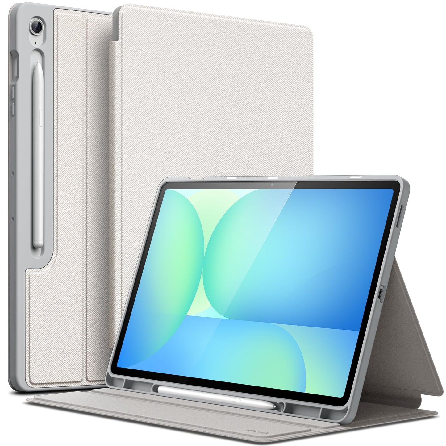 JETech Funda Protectora Folio Stand para Galaxy Tab S10 FE Plus (Silver)