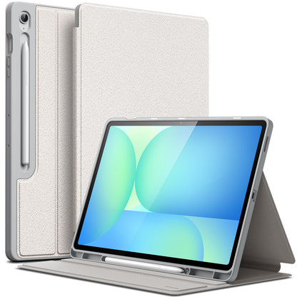 JETech Funda Protectora Folio Stand para Galaxy Tab S10 FE Plus (Silver)
