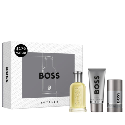 Hugo Boss Set de Regalo Bottled de 3 Piezas (3.3 fl oz, 3.3 fl oz y 2.4 oz / EDT)
