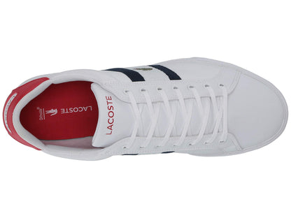Lacoste Men's Grad Vulc Sneaker, White/Navy/Red