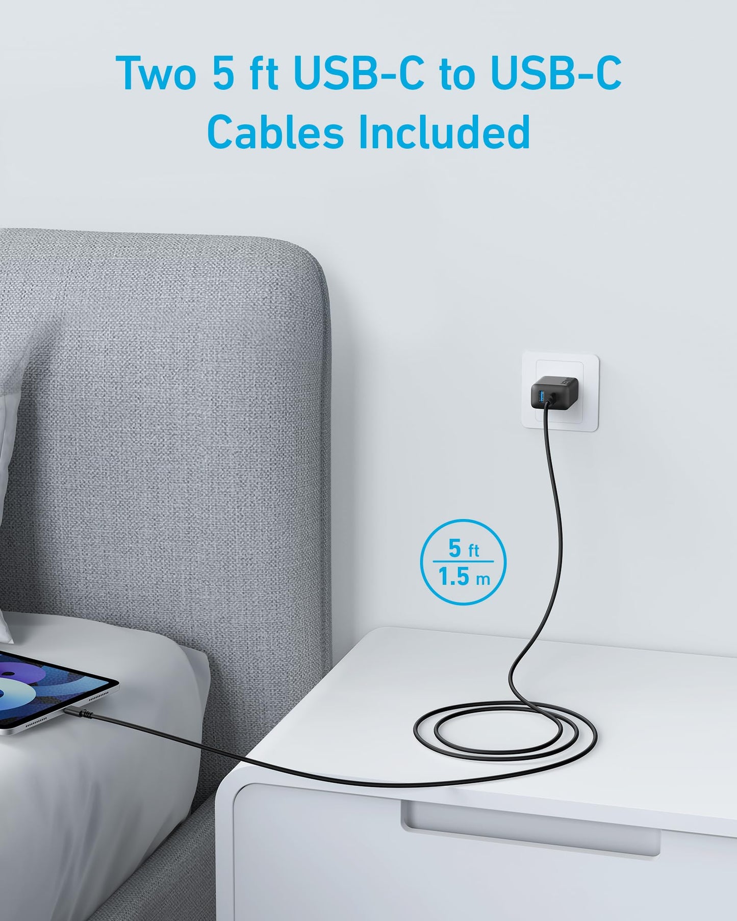 Anker Bloque Cargador Rápido USB C (Paquete de 2 / 20W / Negro)