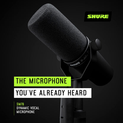 Shure SM7dB Micrófono Dinámico de Estudio con Preamplificador (Negro)