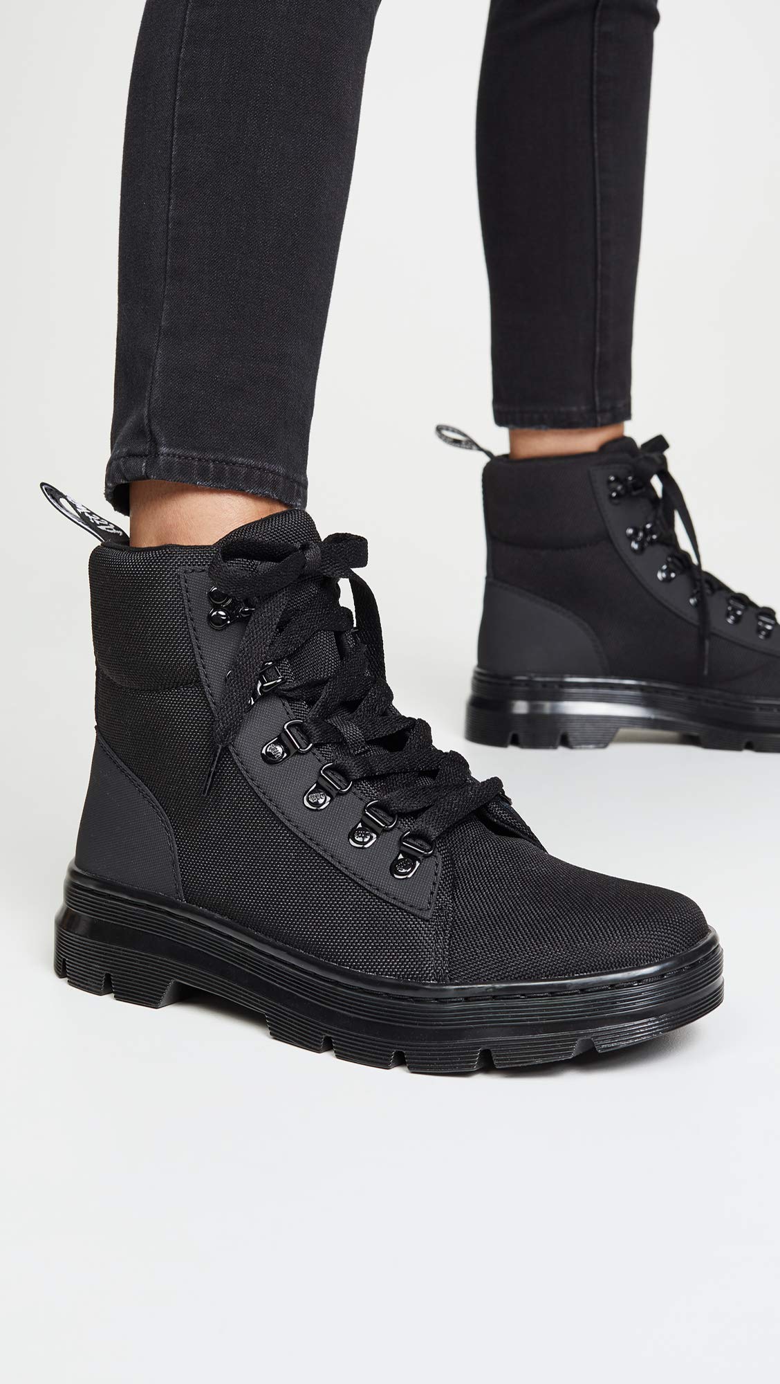 Dr. Martens Women's Combs W Combat Boot, Black/Black