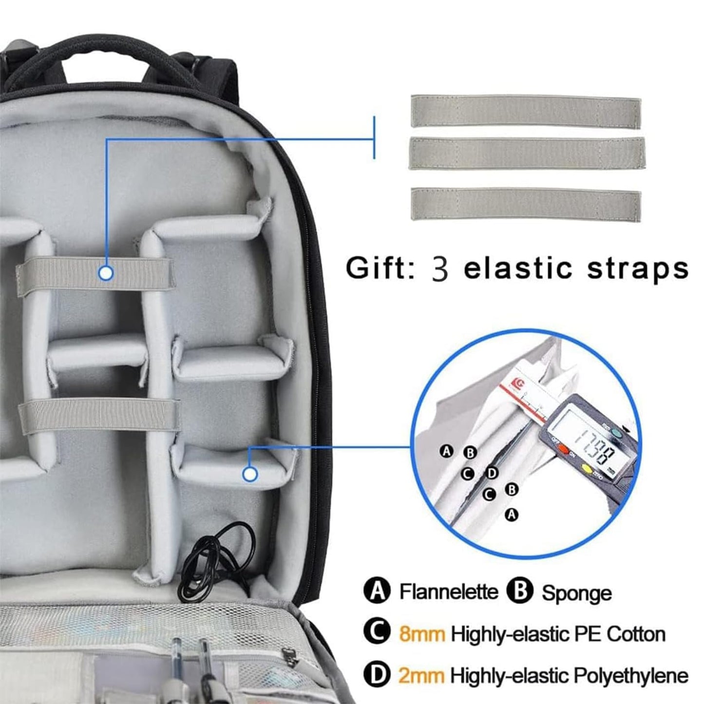 CADeN Camera Backpack Professional DSLR Bag with USB Charging Port Rain Cover, Photography Laptop Backpack for Women Men