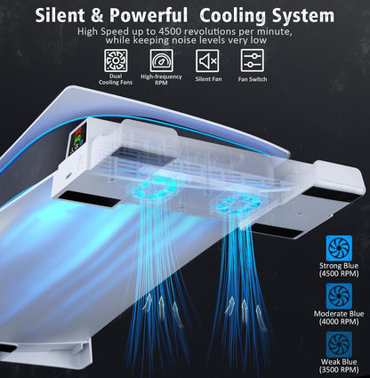 OIVO PS5 Horizontal Stand and Cooling Station with 3-Level Cooling Fan, Dual PS5 Controller Charger for PlayStation 5 Controller, Horizontal PS 5 Cooling Stand(Not for PS 5 Slim/Pro)