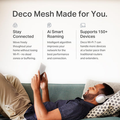 TP-Link Sistema Mesh Wi-Fi 7 Deco 7 BE25 BE5000 (Paquete de 3)
