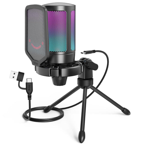 FIFINE Micrófono USB para Juegos AmpliGame (Para PC/PS5)