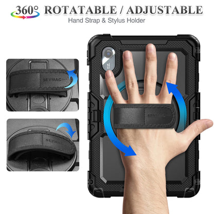 SEYMAC stock Tablet Case for Lenovo Idea Tab 11'' / M11 (TB336FU/TB330FU) 11 inch Drop-Proof Protection Cover with 360° Rotate Stand & Strap [Pen Holder] & Screen Protector 2025/2024, Black