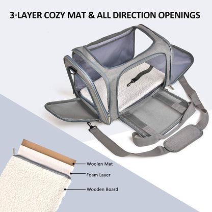 Henkelion Transportadora para Mascotas (Hasta 15lbs / Gris)