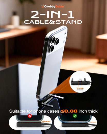 chubbycable Cable de Carga Rápida StandLite 240W (4.9FT / Black)