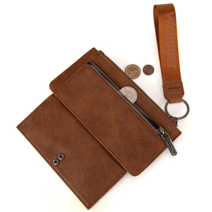 Montana West X Wrangler Billetera Minimalista para Mujer (Marrón)