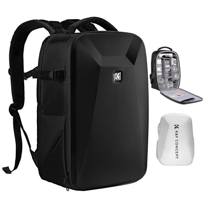 K&F CONCEPT Camera Backpack,Hardshell Photography DSLR Camera Bag with 15-15.6 Inch Laptop Compartment Waterproof Hard Shell Camera Case Compatible with Canon/Nikon/Sony/DJI Mavic Drone