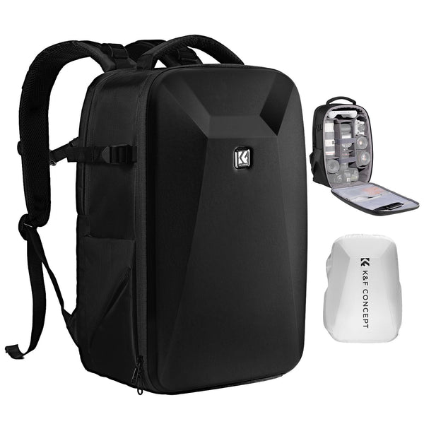 K&F CONCEPT Camera Backpack,Hardshell Photography DSLR Camera Bag with 15-15.6 Inch Laptop Compartment Waterproof Hard Shell Camera Case Compatible with Canon/Nikon/Sony/DJI Mavic Drone