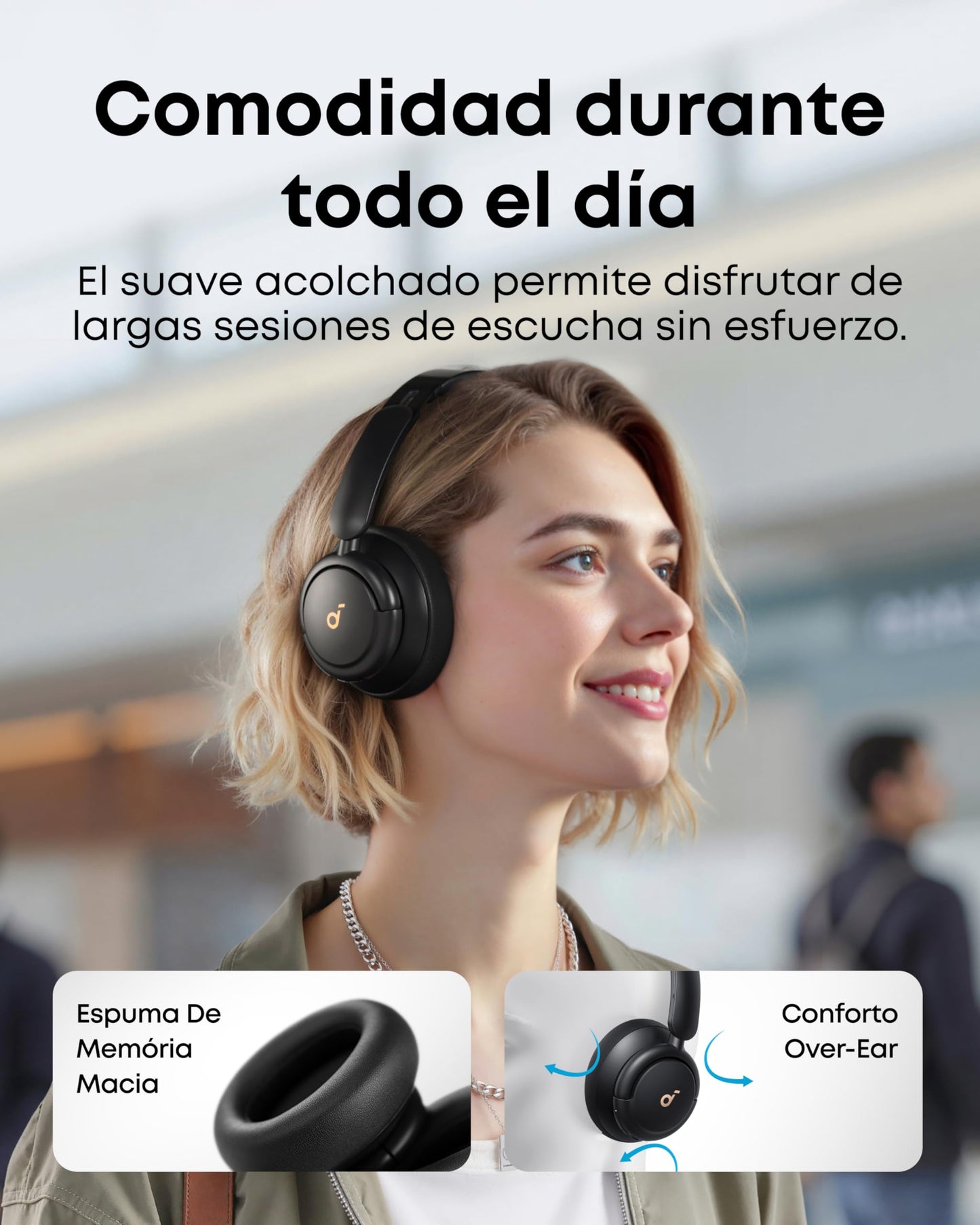 Soundcore by Anker Life Q30 Hybrid Active Noise Cancelling Headphones with Multiple Modes, Hi-Res Sound, Custom EQ via App, 40H Playtime, Comfortable Fit,Connect to 2 Devices (Renewed)