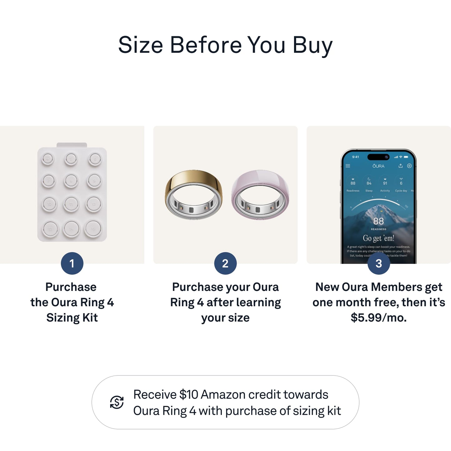 Oura Kit de Tamaño de Anillo Inteligente Ring 4