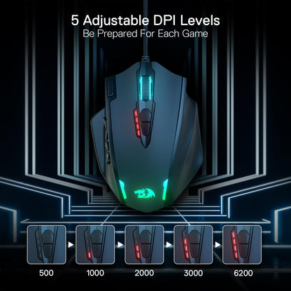 Redragon Ratón para Juegos M908 Impact RGB LED