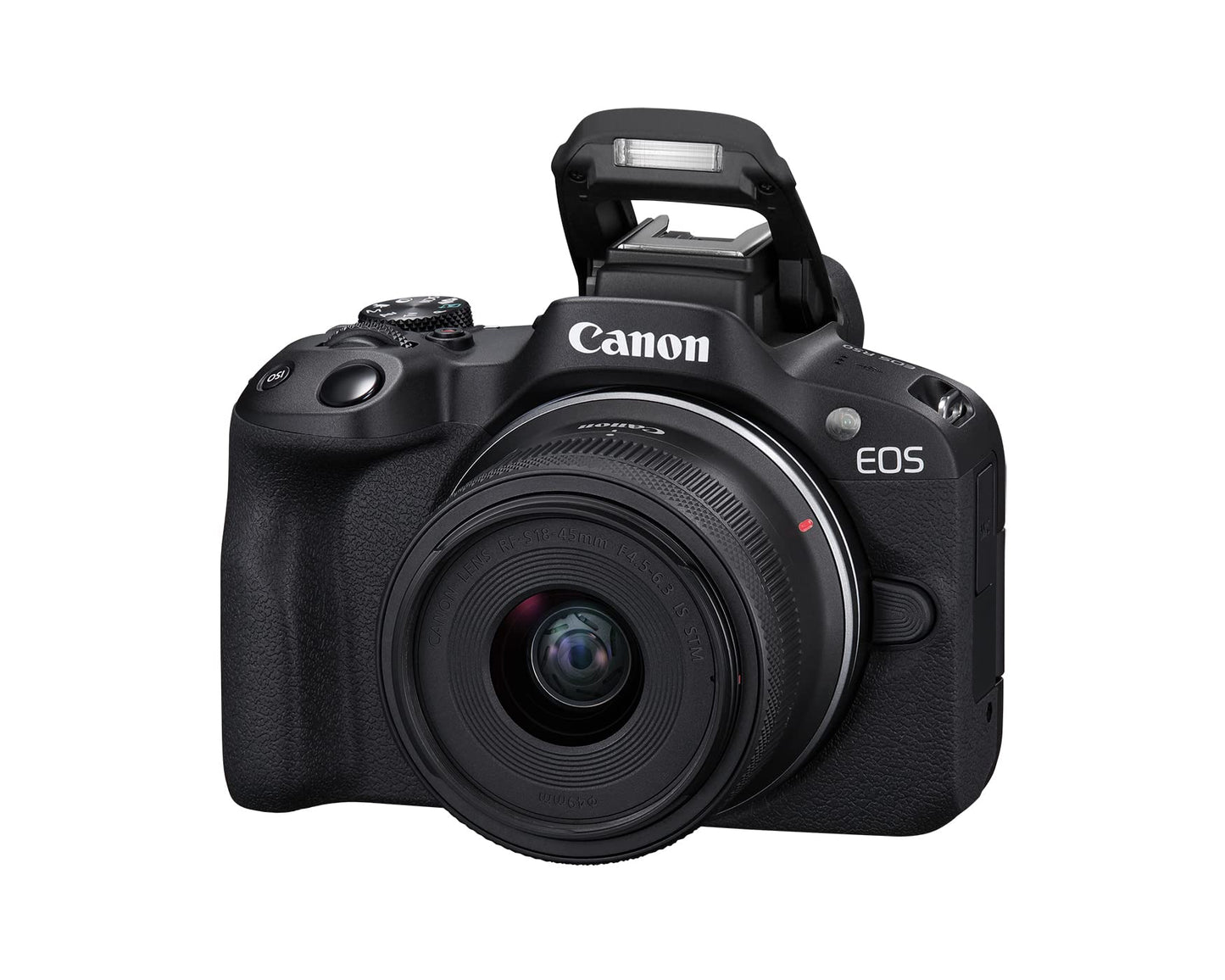 Canon EOS R50 Mirrorless Camera RF-S18-45mm F4.5-6.3 is STM Lens Kit, 24.2 Megapixel CMOS (APS-C) Sensor, 4K Video, Vlogging, Content Creation, Photography, Digital Camera, Black