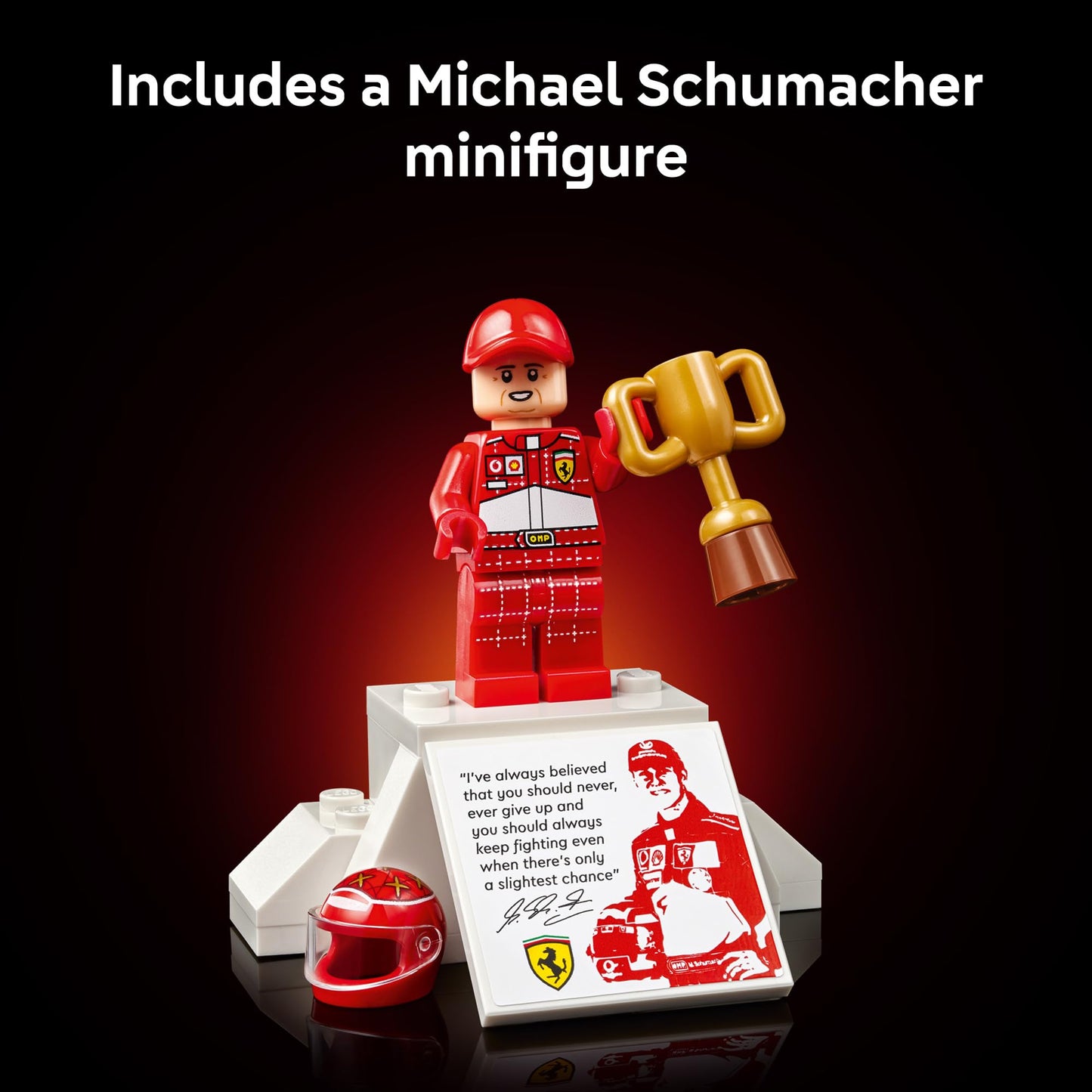 LEGO Icons Set de Construcción Ferrari F2004 y Michael Schumacher (11375)