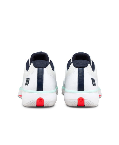 WILSON Rush Lite 5 Men's Tennis Shoe - White/Bay/Fiery Coral