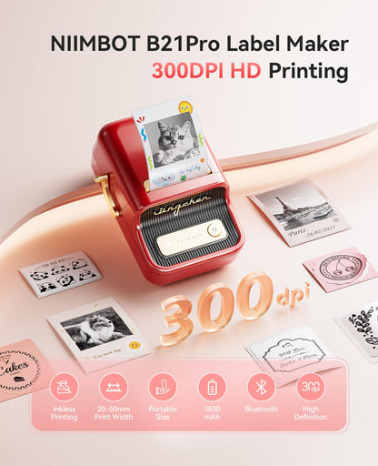 NIIMBOT Fabricante de Etiquetas B21 Pro (300DPI / Rojo)