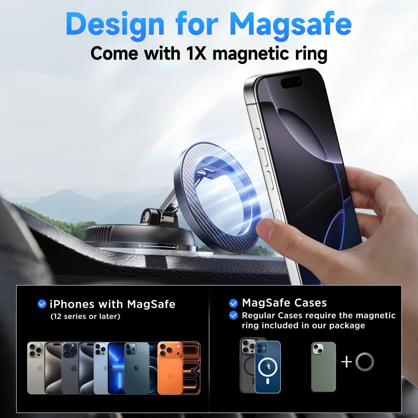 ANDERY Soporte Magnético para Teléfono de Coche para MagSafe